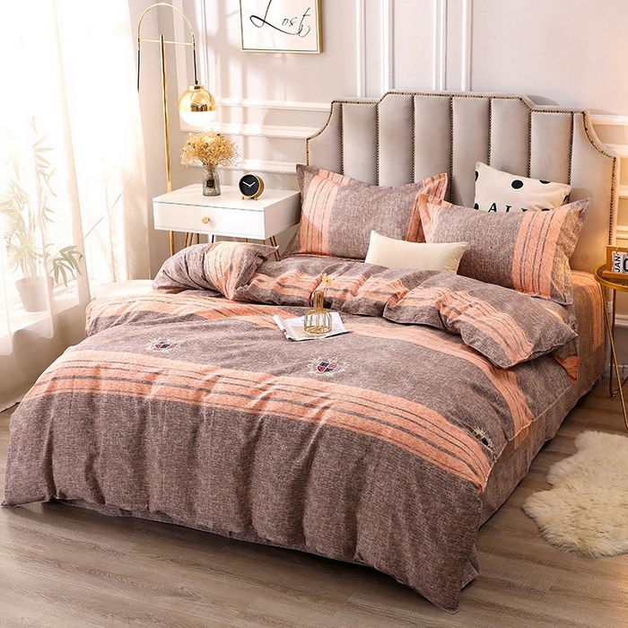 91家纺网 家纺一手货源 找家纺 晶缦家纺 2024新款典雅系-全棉活性磨毛多规格单品被套 路易时尚-灰