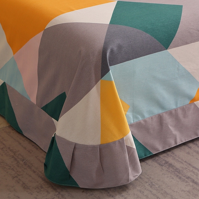 91家纺网 家纺一手货源 找家纺 晶缦家纺 2024新款典雅系-全棉活性磨毛多规格单品床单 魔幻彩格