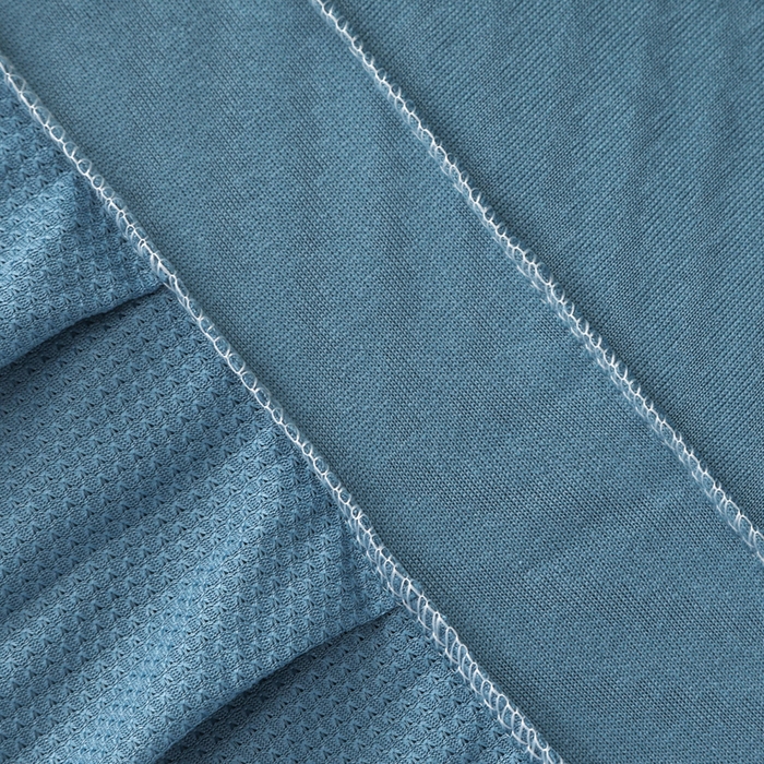 91家纺网 家纺一手货源 找家纺 千彤沙发垫 2024新款拉华绒人字纹系列裙边椅子套 裙边-人字纹-水蓝