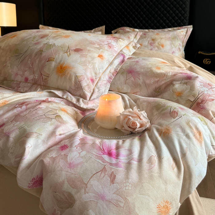 91家纺网 家纺一手货源 找家纺 涵宸家纺 2024新款全棉磨毛数码印花四件套 花季少女