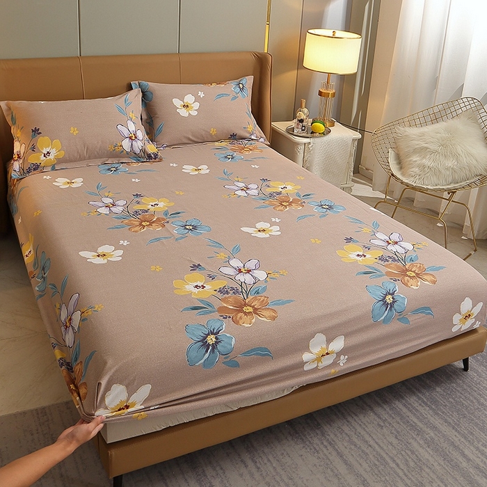 91家纺网 家纺一手货源 找家纺 晶缦家纺 2024新款典雅系-全棉活性磨毛多规格单品床笠 唯美满庭