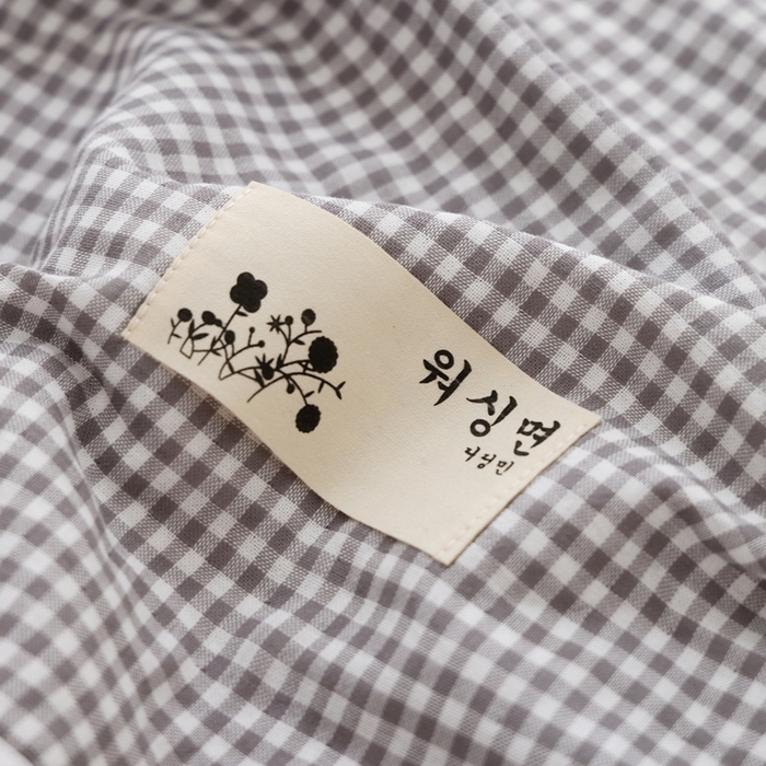 91家纺网 家纺一手货源 找家纺 朴尔家纺-毛巾被 2024新款韩版小碎花边全棉四层纱布枕巾 韩式小格-灰