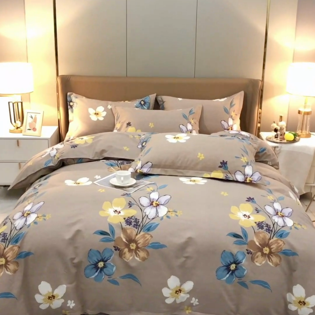 91家纺网 家纺一手货源 找家纺 晶缦家纺 2024新款典雅系-全棉活性磨毛多规格四件套 唯美满庭