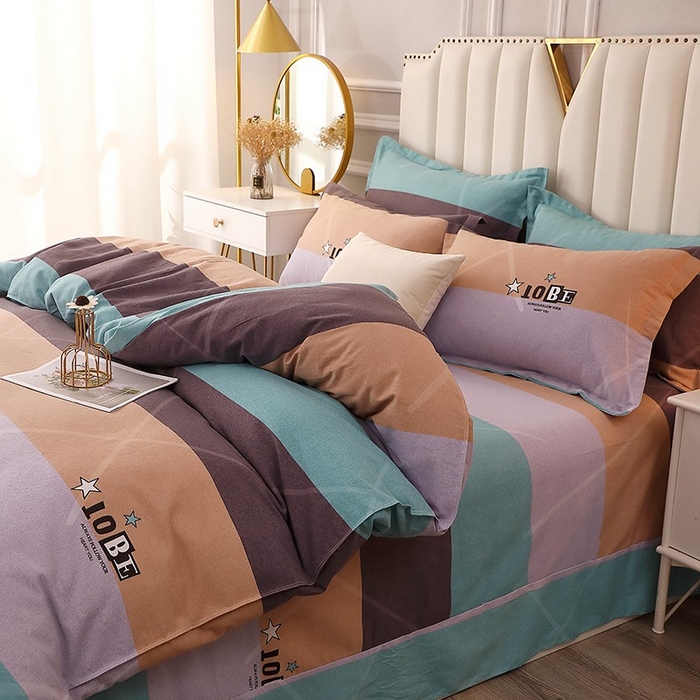 91家纺网 家纺一手货源 找家纺 晶缦家纺 2024新款典雅系-全棉活性磨毛多规格四件套 曼哈顿