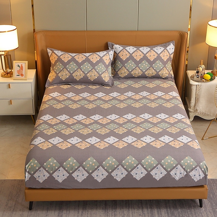 91家纺网 家纺一手货源 找家纺 晶缦家纺 2024新款典雅系-全棉活性磨毛多规格单品床笠 寻梦