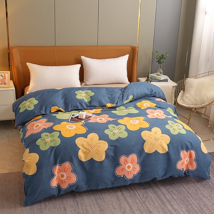 91家纺网 家纺一手货源 找家纺 晶缦家纺 2024新款典雅系-全棉活性磨毛多规格单品被套 炫彩佳人蓝