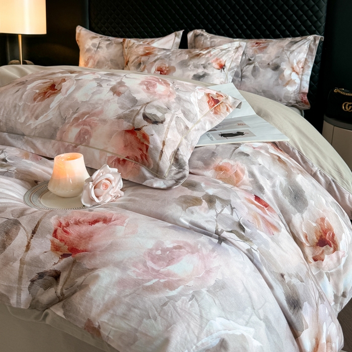 91家纺网 家纺一手货源 找家纺 涵宸家纺 2024新款全棉磨毛数码印花四件套 觅境