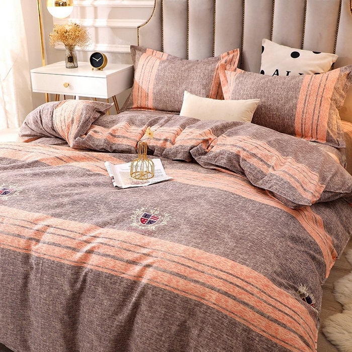 91家纺网 家纺一手货源 找家纺 晶缦家纺 2024新款典雅系-全棉活性磨毛多规格四件套 路易时尚-灰