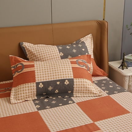 晶缦家纺 2024新款典雅系-全棉活性磨毛多规格单品枕套 千鸟格