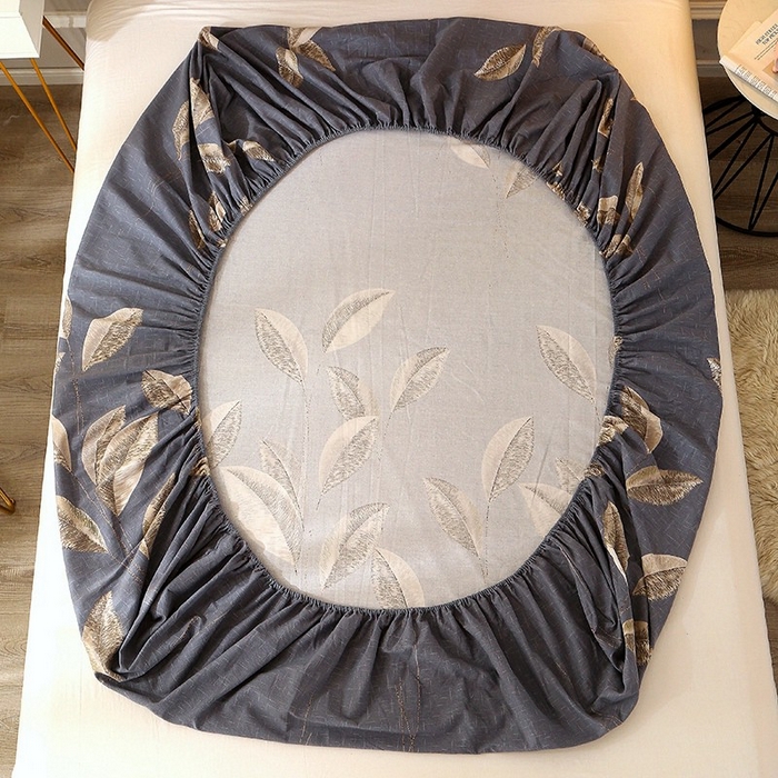 91家纺网 家纺一手货源 找家纺 晶缦家纺 2024新款典雅系-全棉活性磨毛多规格单品床笠 自由风-灰