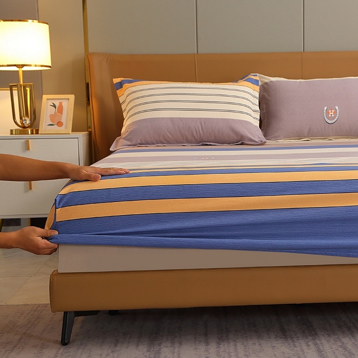 91家纺网 家纺一手货源 找家纺 晶缦家纺 2024新款典雅系-全棉活性磨毛多规格单品床笠 觅彩