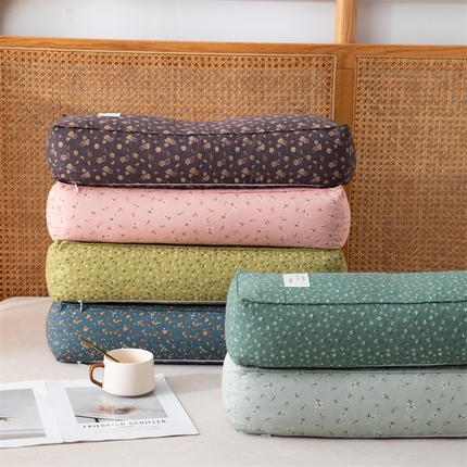 （总）织布人 2024新款荞麦枕全棉小碎花宫廷长枕头硬枕全荞麦壳枕芯+枕套