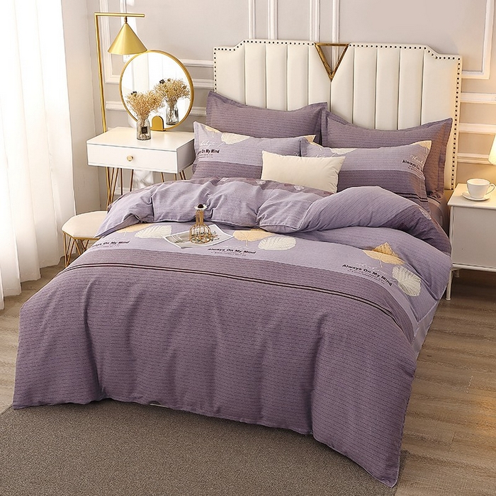 91家纺网 家纺一手货源 找家纺 晶缦家纺 2024新款典雅系-全棉活性磨毛多规格四件套 漫步时光灰