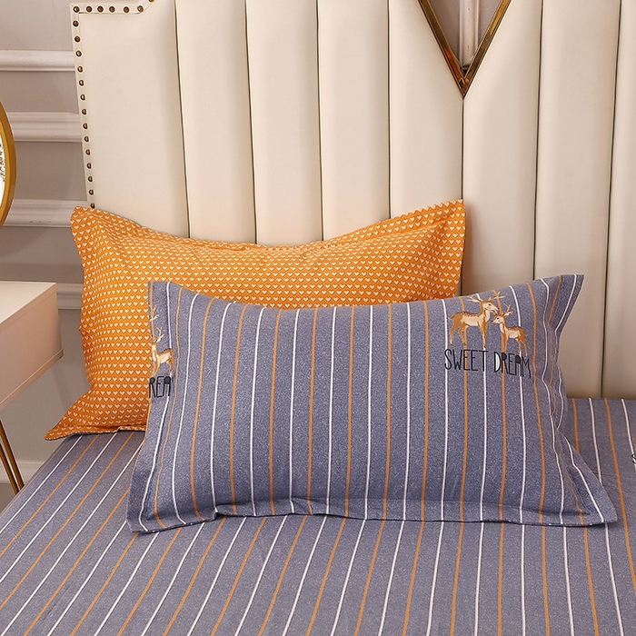 91家纺网 家纺一手货源 找家纺 晶缦家纺 2024新款典雅系-全棉活性磨毛多规格单品枕套 一鹿相伴