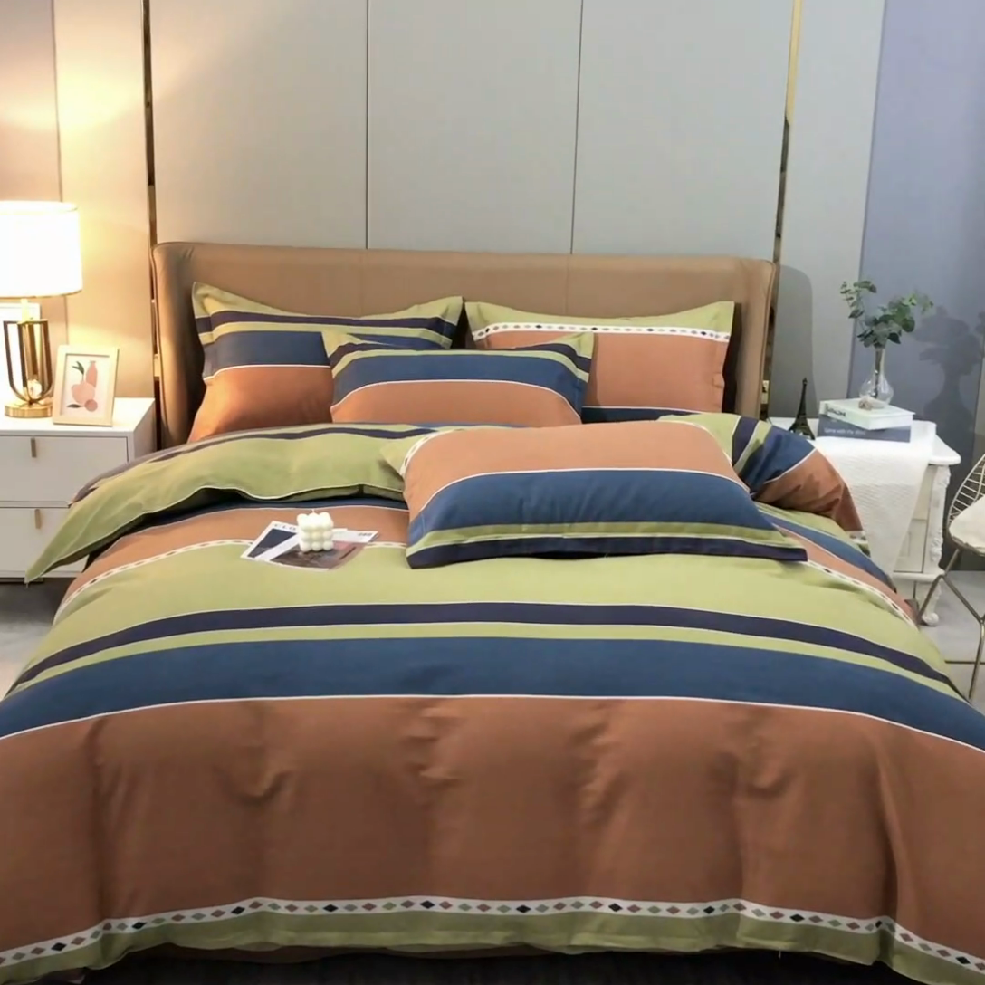 91家纺网 家纺一手货源 找家纺 晶缦家纺 2024新款典雅系-全棉活性磨毛多规格四件套 印象空间