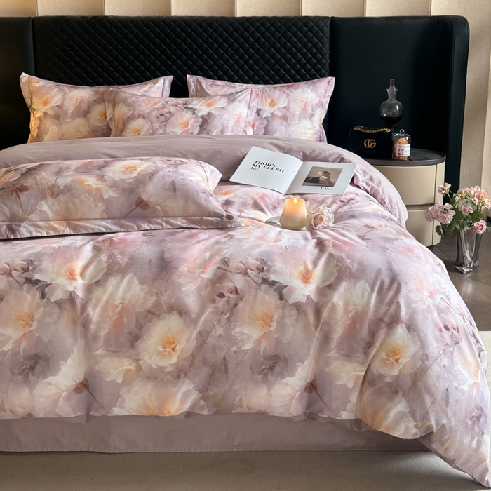 91家纺网 家纺一手货源 找家纺 涵宸家纺 2024新款全棉磨毛数码印花四件套 花期