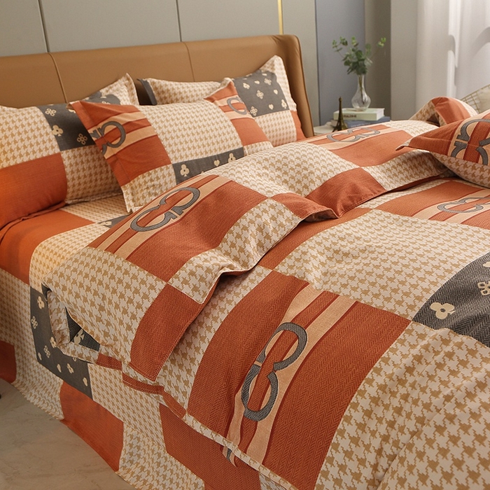 91家纺网 家纺一手货源 找家纺 晶缦家纺 2024新款典雅系-全棉活性磨毛多规格单品被套 千鸟格