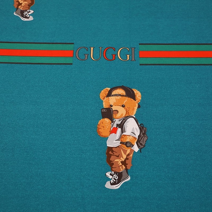 91家纺网 家纺一手货源 找家纺 晶缦家纺 2024新款典雅系-全棉活性磨毛多规格单品床单 潮玩小熊蓝