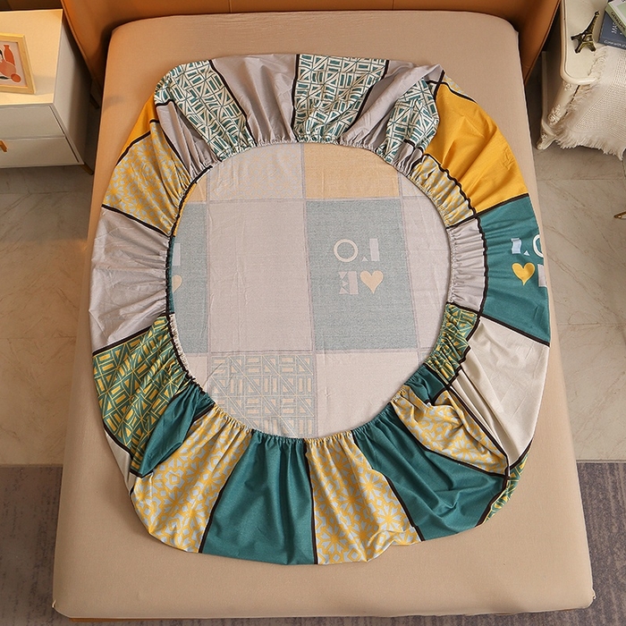 91家纺网 家纺一手货源 找家纺 晶缦家纺 2024新款典雅系-全棉活性磨毛多规格单品床笠 心灵驿站蓝