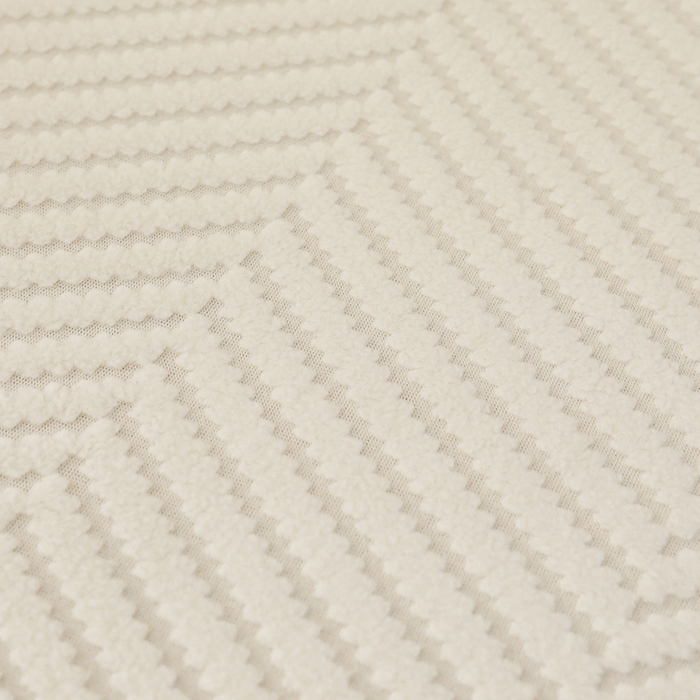 91家纺网 家纺一手货源 找家纺 千彤沙发垫 2024新款拉华绒人字纹系列裙边椅子套 裙边-人字纹-米白