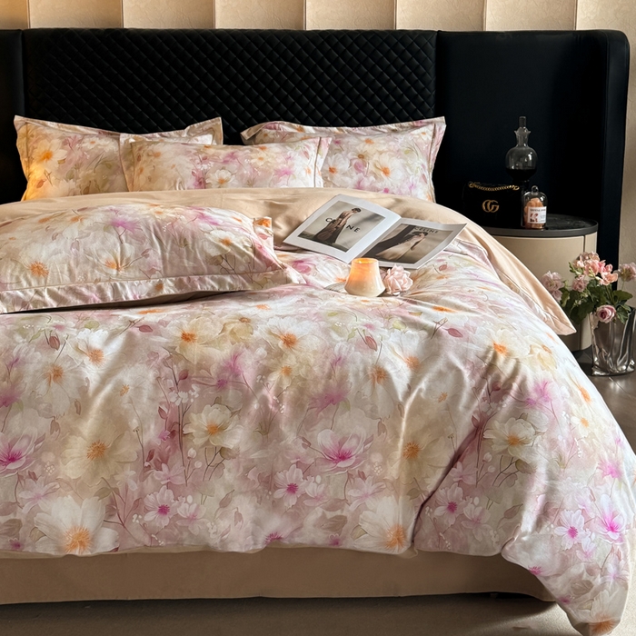 91家纺网 家纺一手货源 找家纺 涵宸家纺 2024新款全棉磨毛数码印花四件套 花季少女