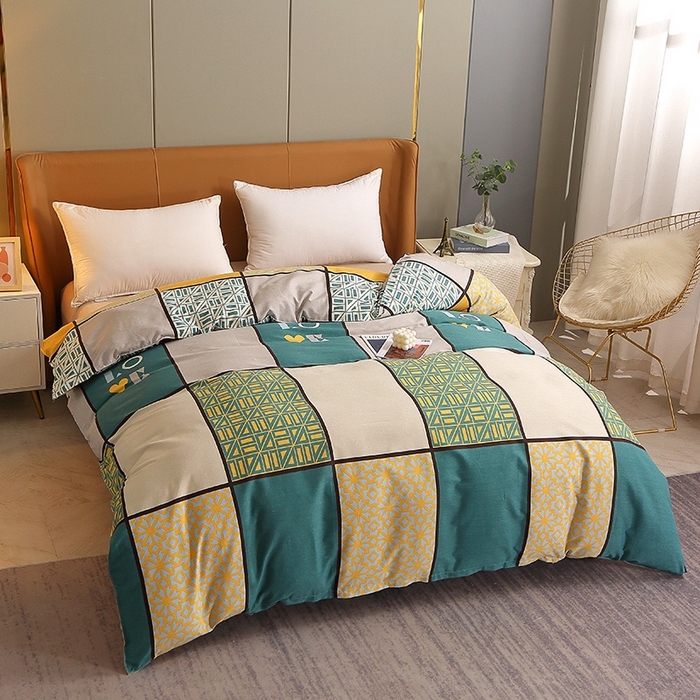 91家纺网 家纺一手货源 找家纺 晶缦家纺 2024新款典雅系-全棉活性磨毛多规格单品被套 心灵驿站蓝