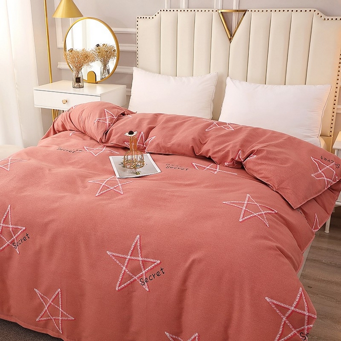 91家纺网 家纺一手货源 找家纺 晶缦家纺 2024新款典雅系-全棉活性磨毛多规格单品被套 未来之星粉