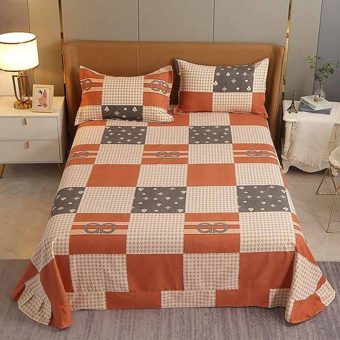 91家纺网 家纺一手货源 找家纺 晶缦家纺 2024新款典雅系-全棉活性磨毛多规格单品床单 千鸟格