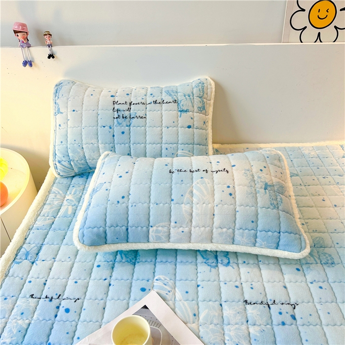 91家纺网 家纺一手货源 找家纺 喜居 2024新款印花牛奶绒床褥垫加厚宝宝绒床褥子床垫薄床垫 爱丽丝