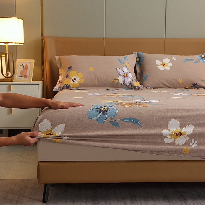 91家纺网 家纺一手货源 找家纺 晶缦家纺 2024新款典雅系-全棉活性磨毛多规格单品床笠 唯美满庭