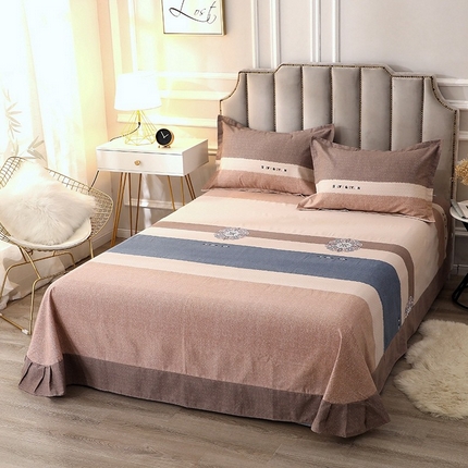 晶缦家纺 2024新款典雅系-全棉活性磨毛多规格单品床单 眷恋