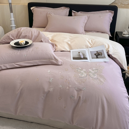 91家纺网 家纺一手货源 找家纺 （总）涵宸家纺 2024新款全棉磨毛刺绣四件套--花蝴蝶系列