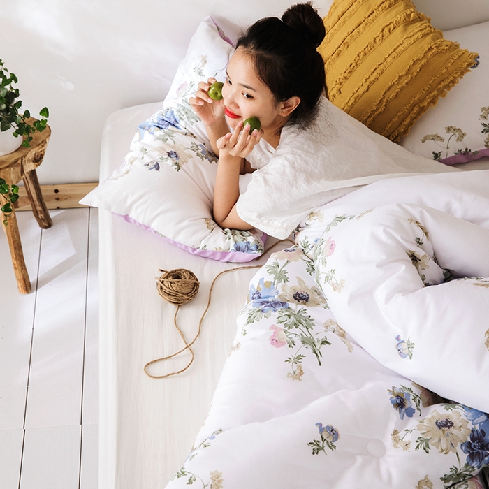 91家纺网 家纺一手货源 找家纺 莱福仕家纺 2024新款全棉13070四季被冬被被子被芯 花开曼舞