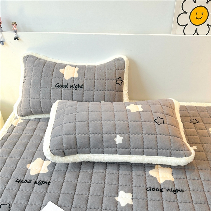 91家纺网 家纺一手货源 找家纺 喜居 2024新款印花牛奶绒床褥垫加厚宝宝绒床褥子床垫薄床垫 满天星