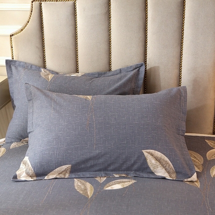 晶缦家纺 2024新款典雅系-全棉活性磨毛多规格单品枕套 自由风-灰