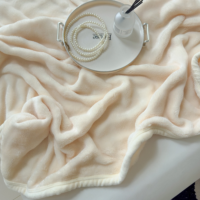 91家纺网 家纺一手货源 找家纺 凡客 2024新款全工艺加厚仿獭兔毛牛奶绒泡泡毛毯 泡泡毯-白色