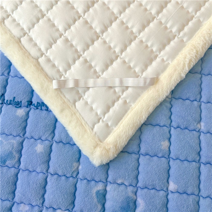 91家纺网 家纺一手货源 找家纺 喜居 2024新款印花牛奶绒床褥垫加厚宝宝绒床褥子床垫薄床垫 幸运狗