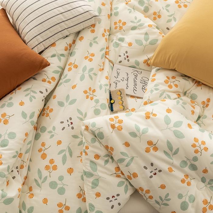 91家纺网 家纺一手货源 找家纺 莱福仕家纺 2024新款全棉13070四季被冬被被子被芯 春华秋实