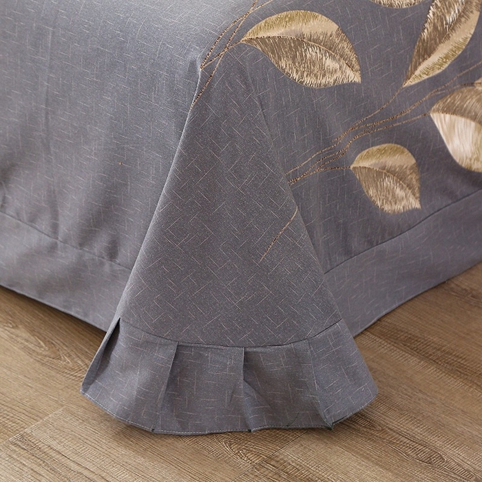 91家纺网 家纺一手货源 找家纺 晶缦家纺 2024新款典雅系-全棉活性磨毛多规格单品床单 自由风-灰