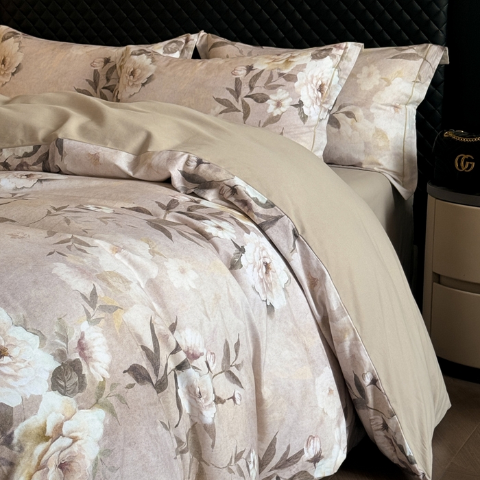 91家纺网 家纺一手货源 找家纺 涵宸家纺 2024新款全棉磨毛数码印花四件套 米莉亚-米