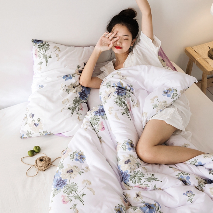 91家纺网 家纺一手货源 找家纺 莱福仕家纺 2024新款全棉13070四季被冬被被子被芯 花开曼舞