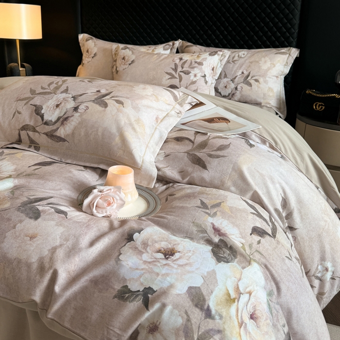 91家纺网 家纺一手货源 找家纺 涵宸家纺 2024新款全棉磨毛数码印花四件套 米莉亚-米