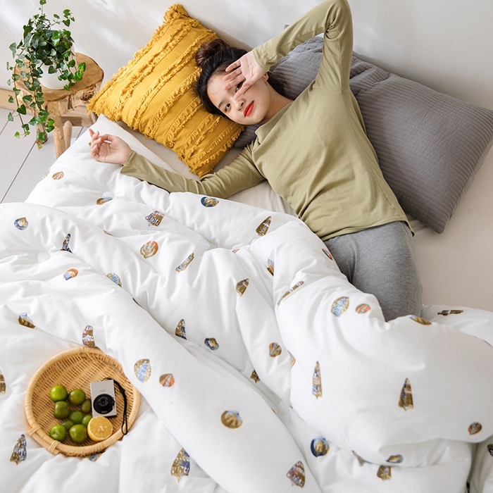 91家纺网 家纺一手货源 找家纺 莱福仕家纺 2024新款全棉13070四季被冬被被子被芯 贝壳情缘