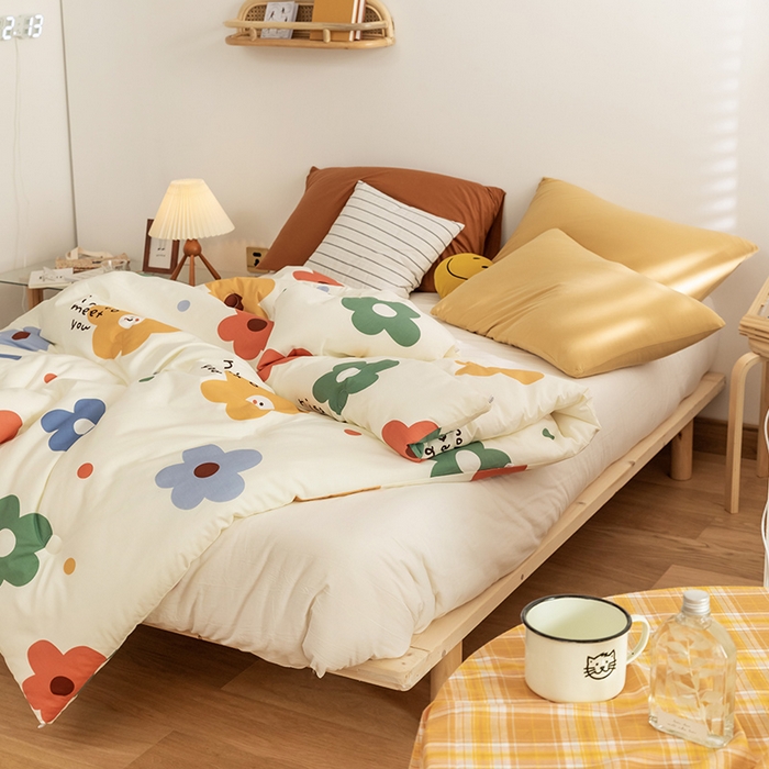 91家纺网 家纺一手货源 找家纺 莱福仕家纺 2024新款全棉13070四季被冬被被子被芯 太阳花