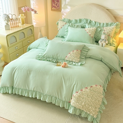 91家纺网 家纺一手货源 找家纺 （总）芭比蔓家纺 2024新款亲肤磨毛四件套-玫瑰庄园