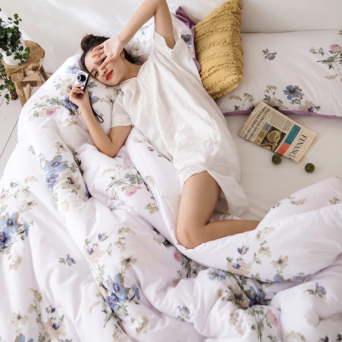 91家纺网 家纺一手货源 找家纺 莱福仕家纺 2024新款全棉13070四季被冬被被子被芯 花开曼舞