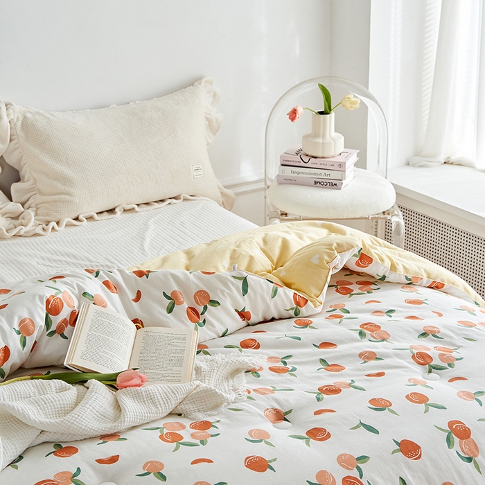 91家纺网 家纺一手货源 找家纺 莱福仕家纺 2024新款全棉13070四季被冬被被子被芯 硕果