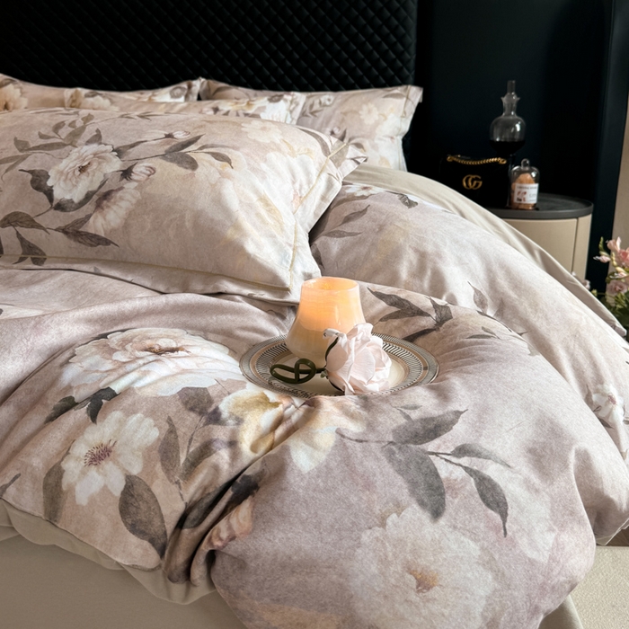 91家纺网 家纺一手货源 找家纺 涵宸家纺 2024新款全棉磨毛数码印花四件套 米莉亚-米