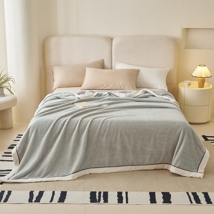 91家纺网 家纺一手货源 找家纺 （总）吾诺 2024 双面菠萝格绒毯 牛奶绒毛毯 贝贝绒毯子