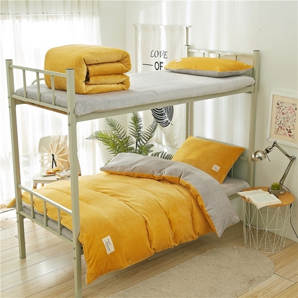 91家纺网 家纺一手货源 找家纺 （总）爱港家纺 2024新款牛奶绒法兰绒加厚保暖三件套床笠床单款